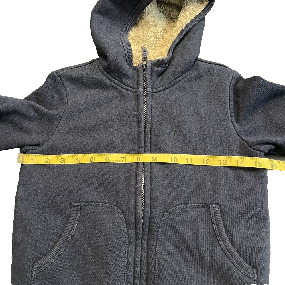 Uniqlo Youth Kids 5-6 Full Zip Warm Cozy Boa Fleece Lining Sweater Jacket Hoodie - Picture 6 of 7